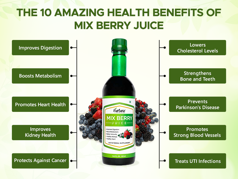 What are the advantages of mixed berry juice?