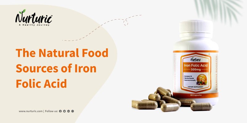 What are the natural food sources of iron-folic acid